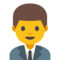 Man Office Worker emoji on Google
